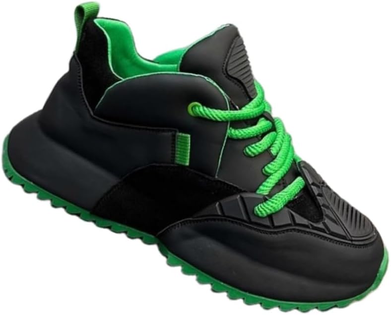 

Мужские низкие спортивные кроссовки - дышащая сетчатая ткань, толстая амортизирующая подошва из ПВХ и поддержка свода стопы - противоскользящая подошва, модель на все сезоны. Подходят для бегa, кемпинга и повседневной носки Fmshi, черный/зеленый