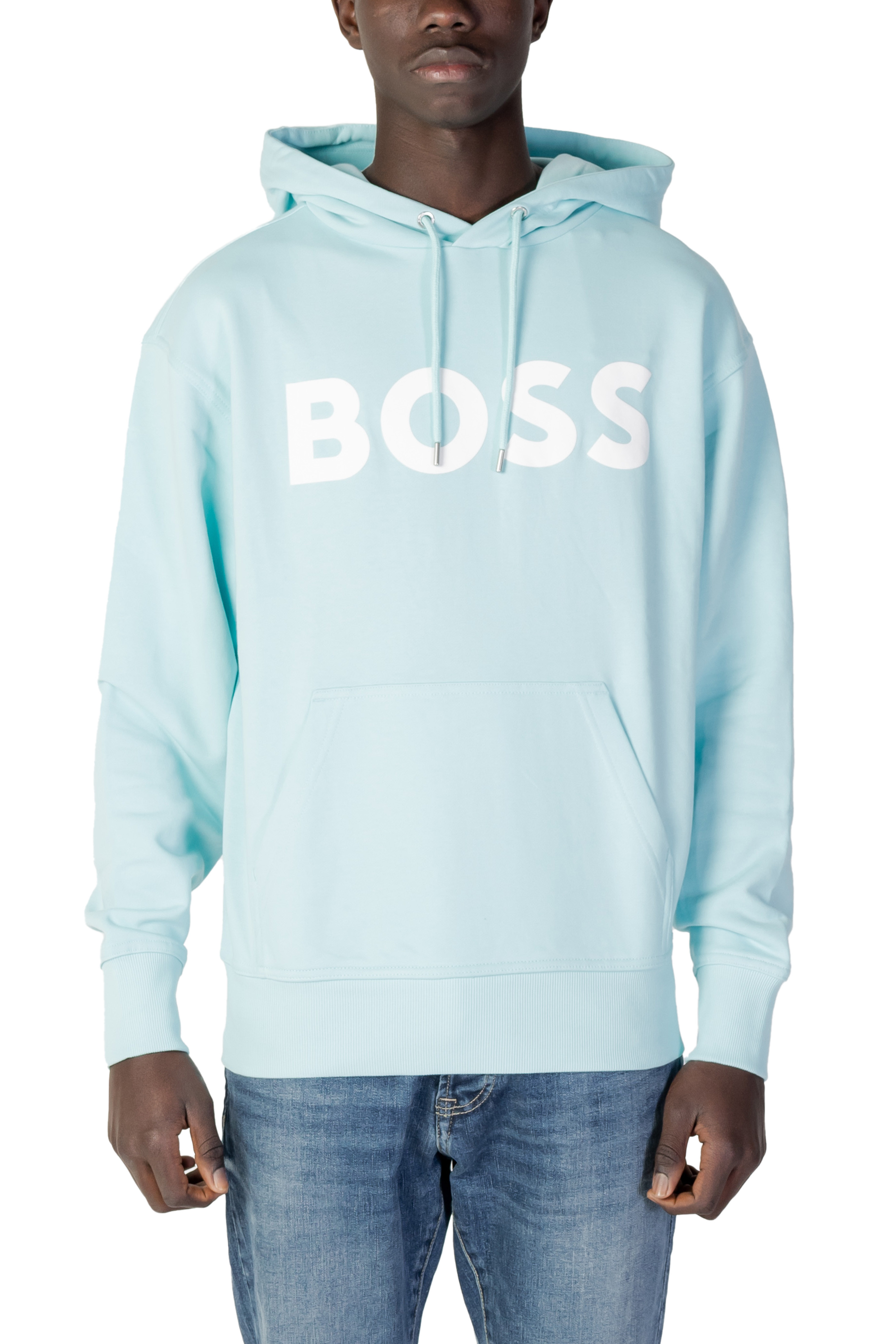 

Толстовка мужская BOSS с большим логотипом, светло-голубой