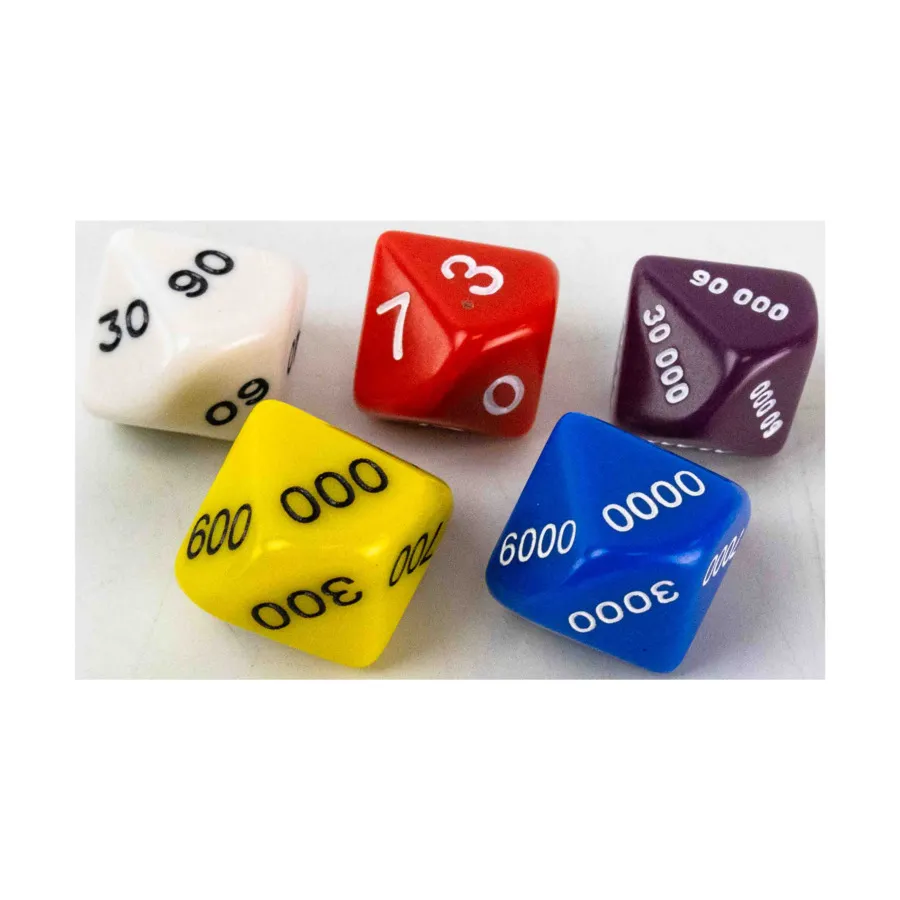 

d10 Кубик со значением места — разные цвета (5), Dice - Symbols, Functional & Unique Dice