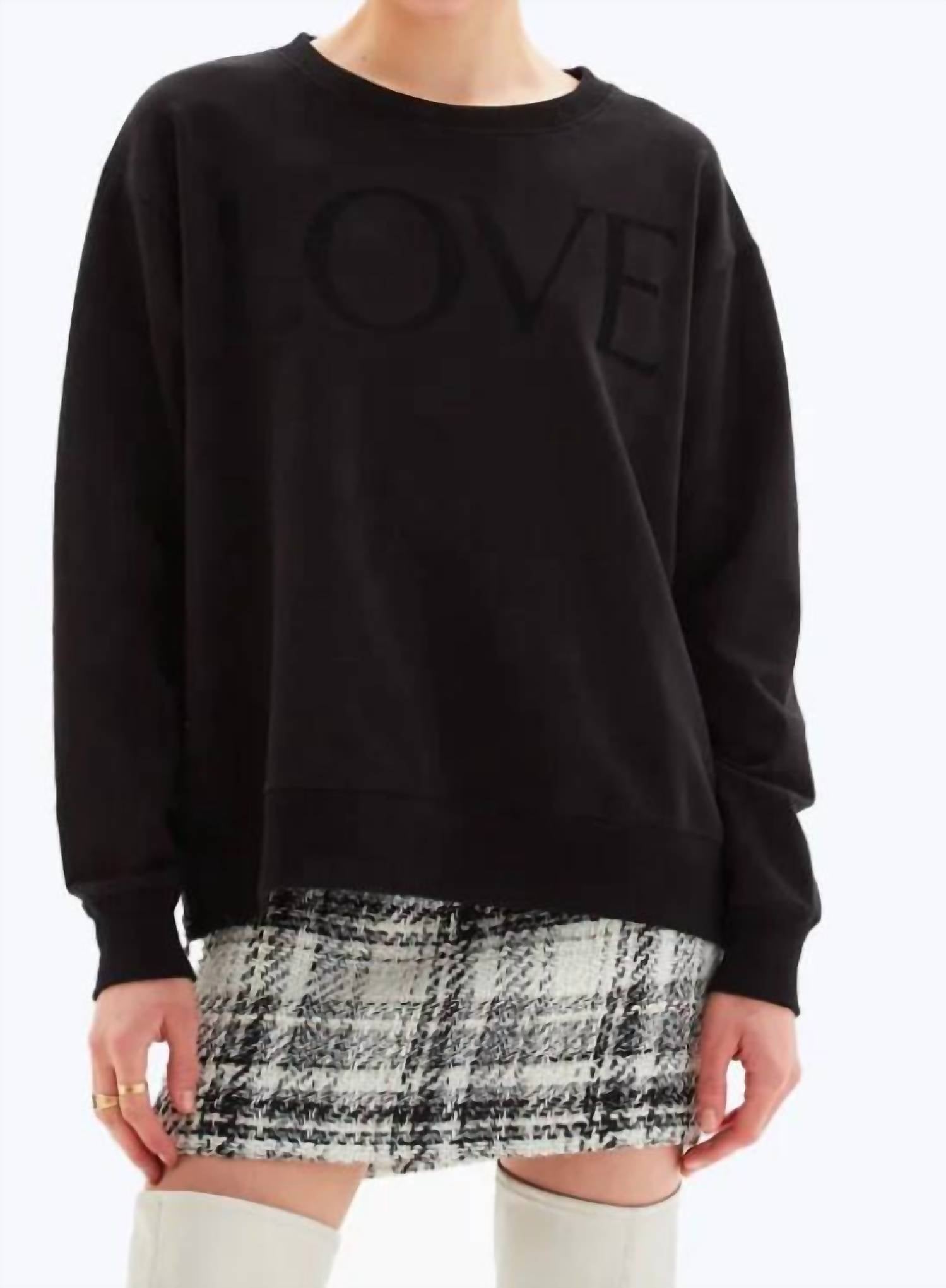 

Толстовка Love Side Zip Straight Crewneck Sweatshirt черного цвета CHRLDR
