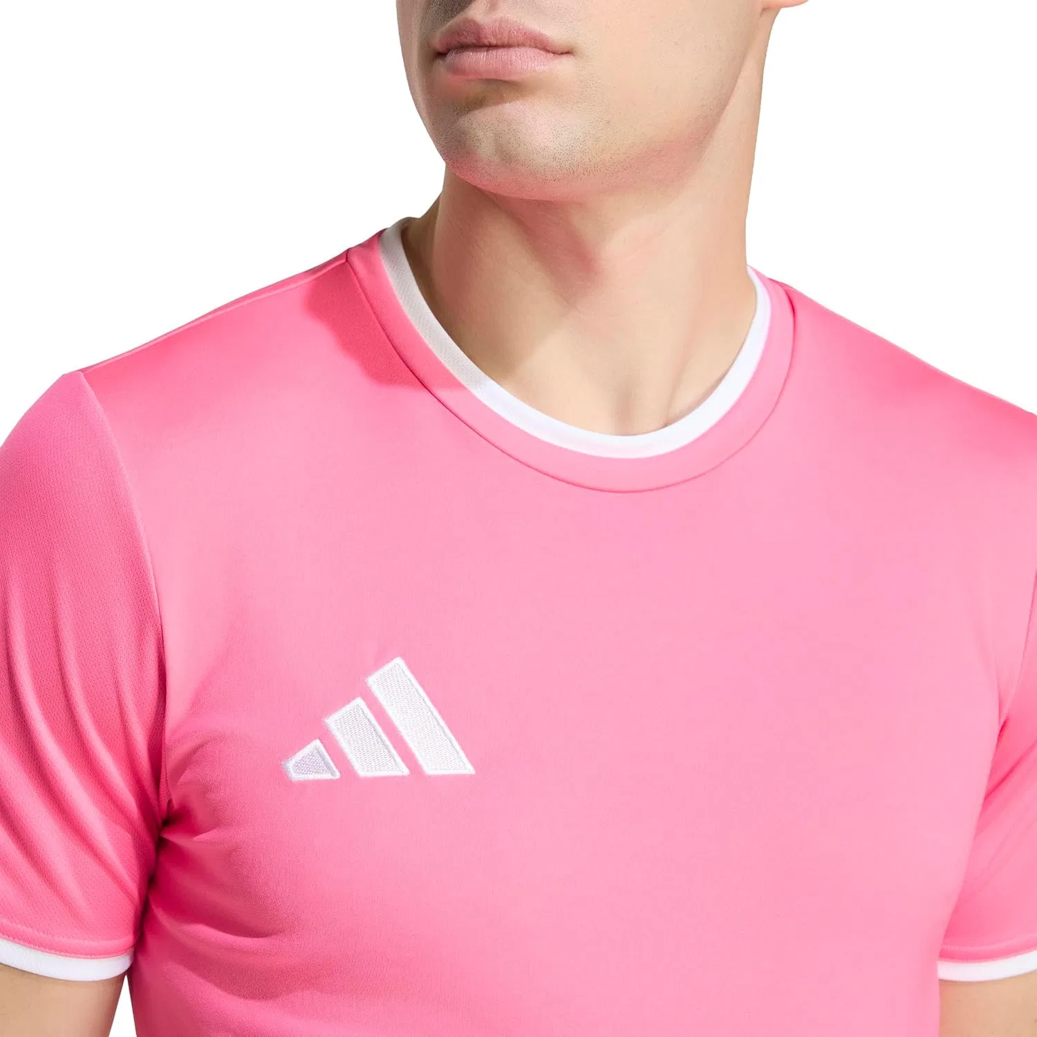 Футболка Slim Fit adidas Climacool Solar Pink/White — фото 4