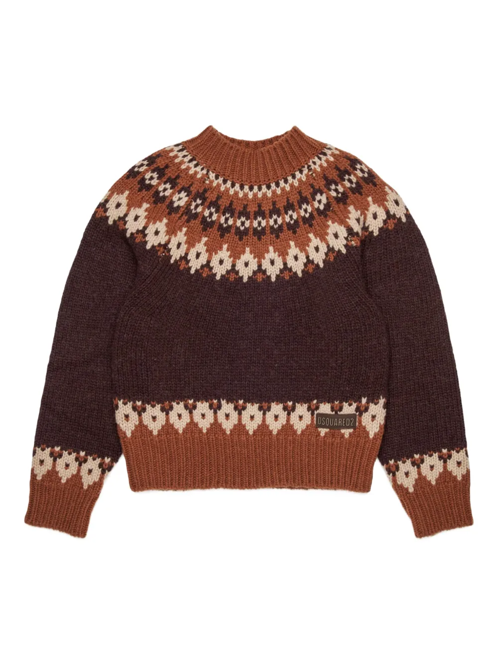 

Джемпер вязки интарсия DSQUARED2 KIDS, коричневый