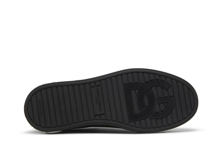 Кроссовки Dolce & Gabbana Dolce & Gabbana Portofino Low DG Logo Print - Black White, черный — фото 4