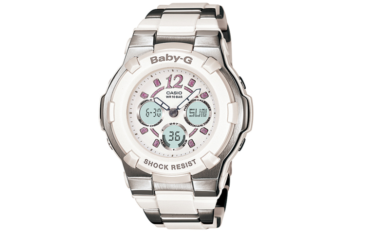 

CASIO Часы Women's BABY-G White Watch BGA-112C-7B, Silver White