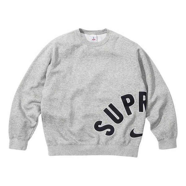 

Свитер x nike arc crewneck 'grey black' Supreme, серый