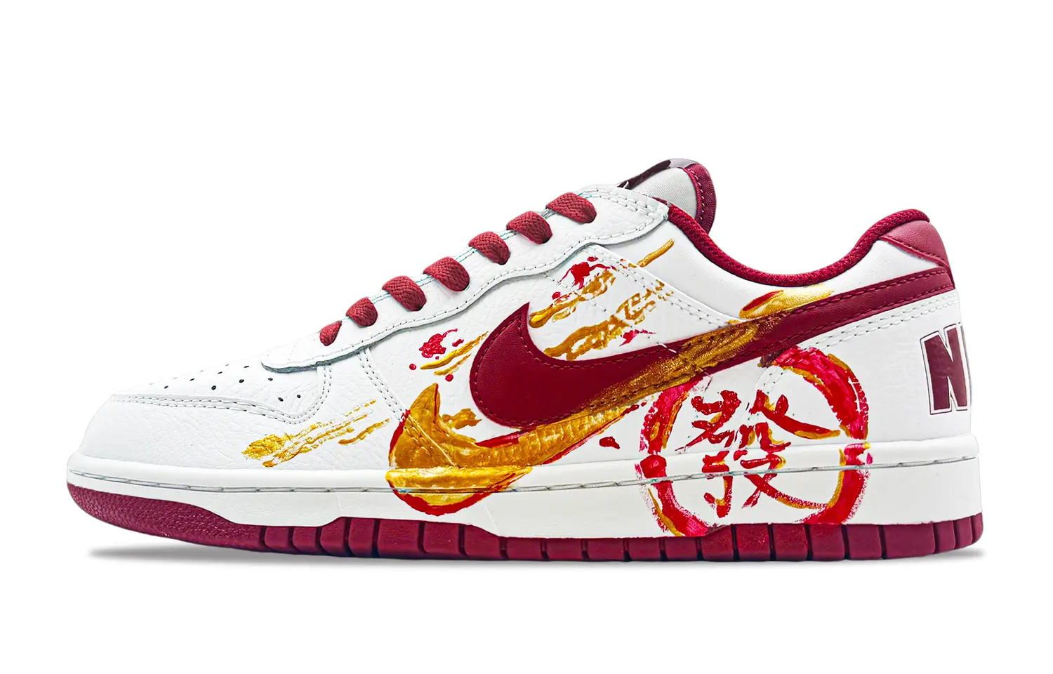 

Nike Кроссовки для скейтбординга мужские Big Leather Abrasion Resistant Breathable Low top красные белые