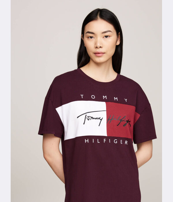 Ночная рубашка Tommy Hilfiger свободной посадки, бургундия — фото 3