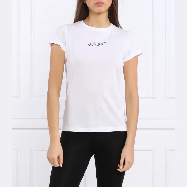 

Футболка Slim tee_3 стандартного кроя Hugo, белый