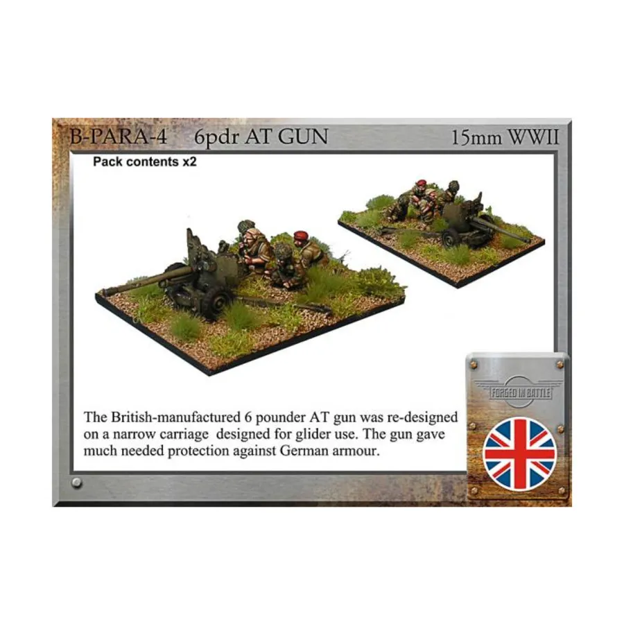 

6-фунтовая противотанковая пушка десантника, WWII Miniatures - British Infantry (15mm)