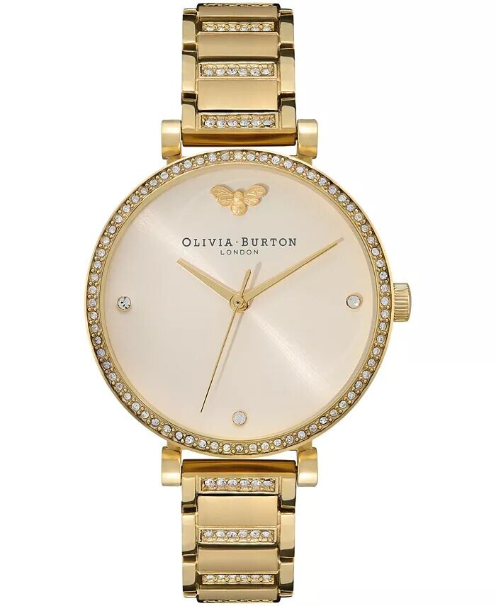 

Женские часы с золотистым браслетом из нержавеющей стали с Т-образной планкой, 32 мм Olivia Burton