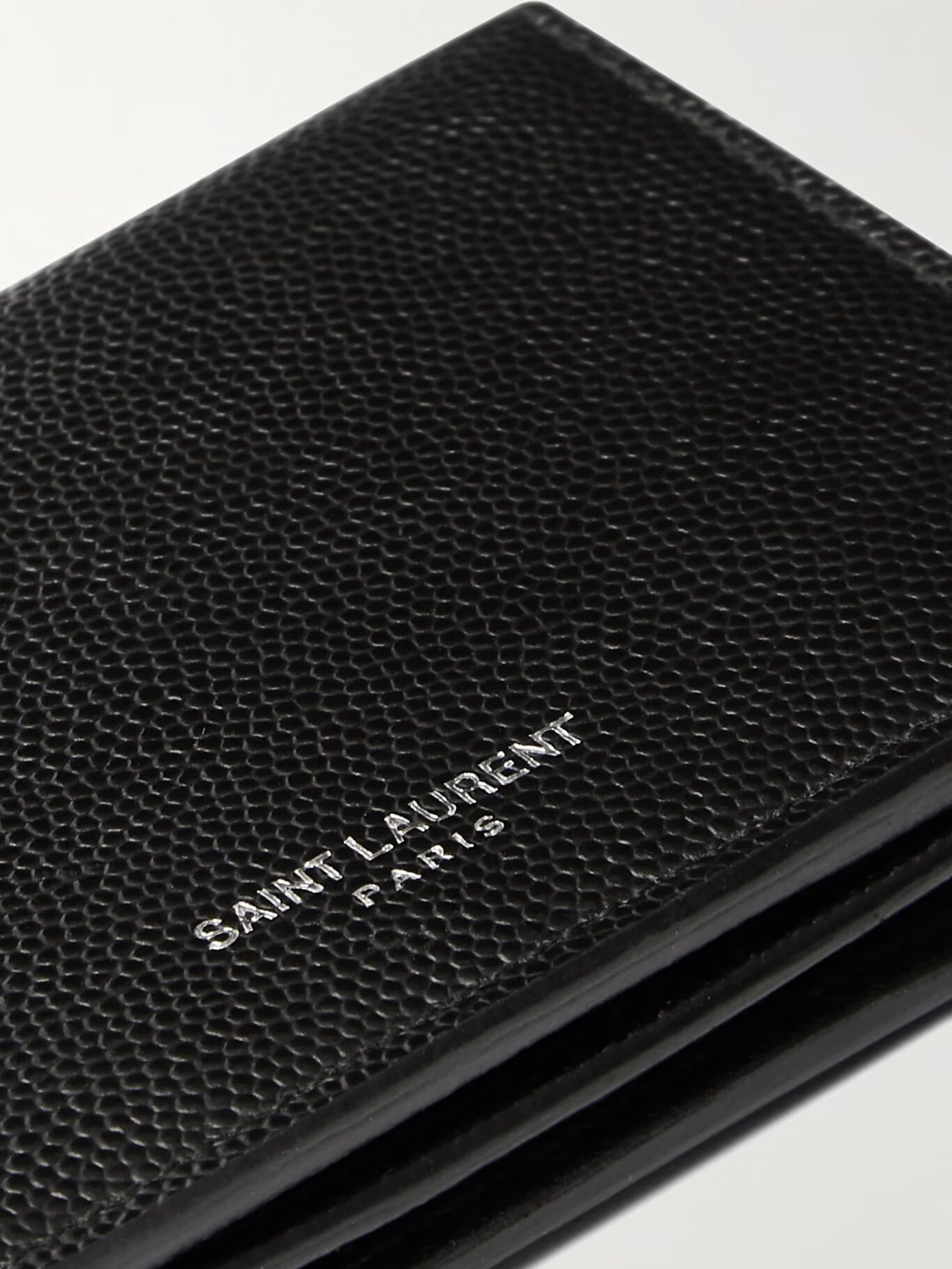 Кошелек-купюрница из кожи с зернистой текстурой SAINT LAURENT, черный — фото 2
