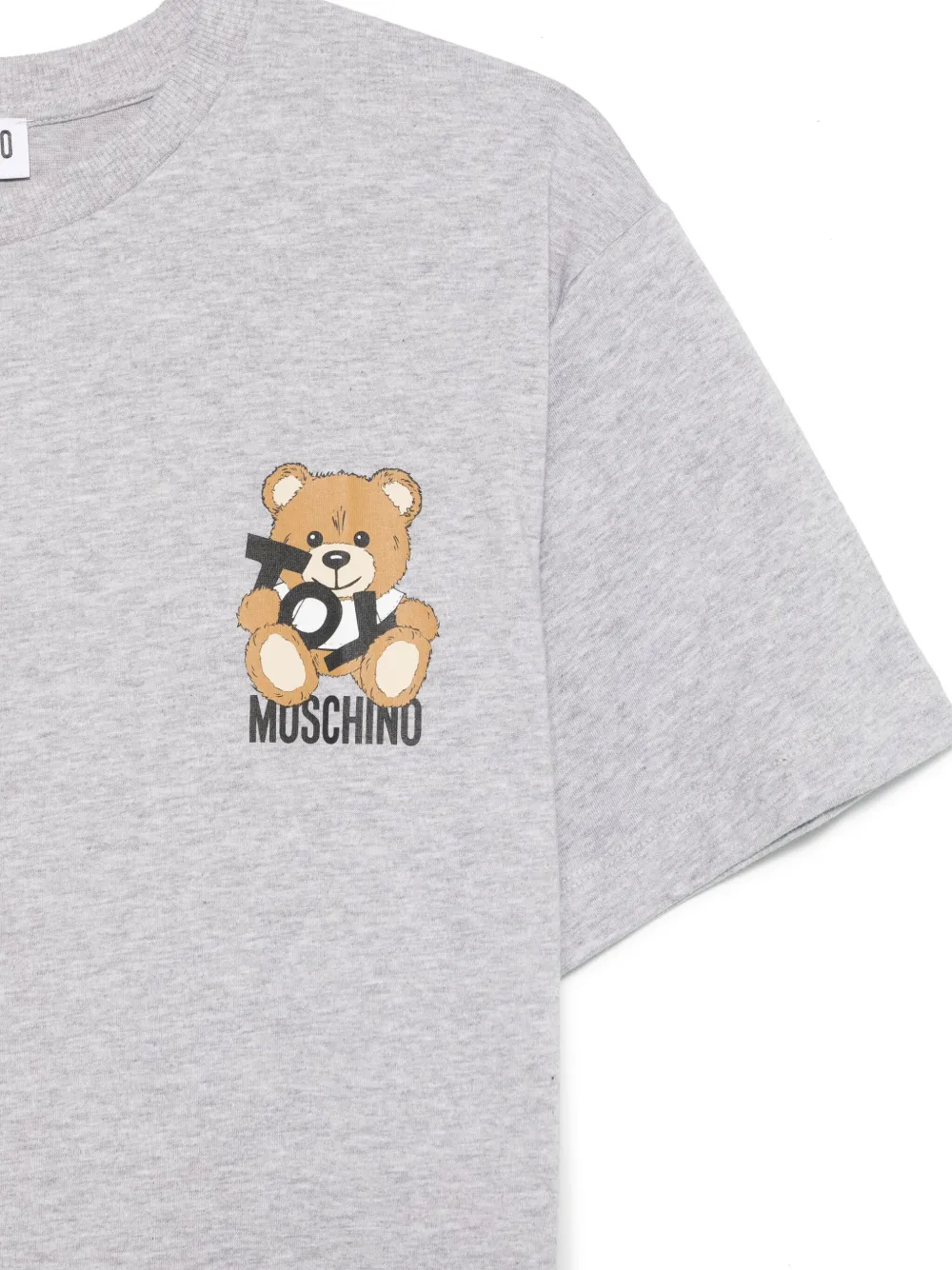 Футболка с принтом Leo Teddy Moschino Kids, серый — фото 3
