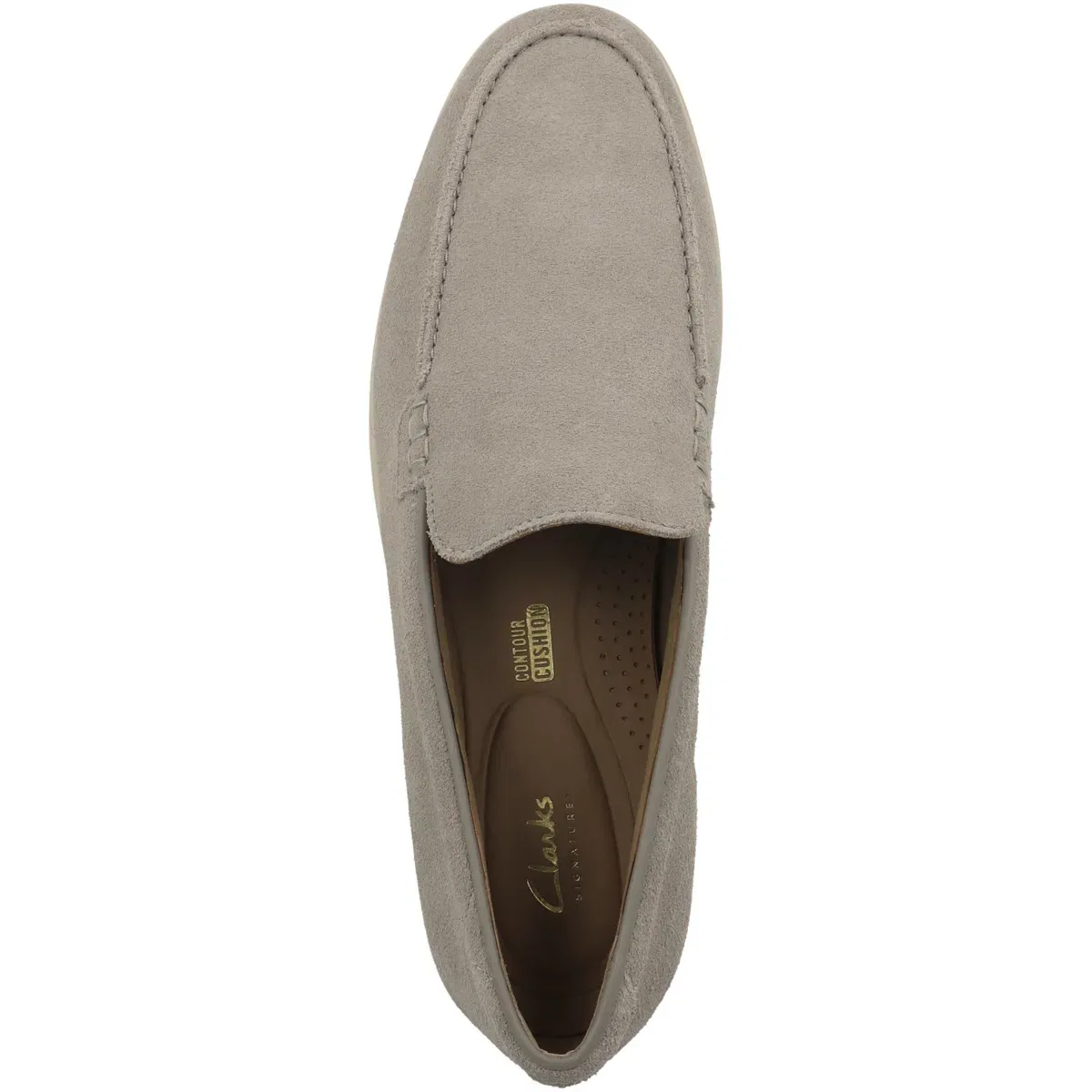 Слипперы из велюра, Clarks, серый — фото 2