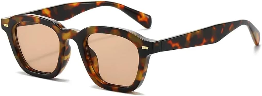 

Солнцезащитные очки с защитой UV400 | Леопардовый принт, заклепки, панк, разноцветные линзы | Для женщин и мужчин, для занятий спортом на открытом воздухе и вождения DSVIGF, Leopard