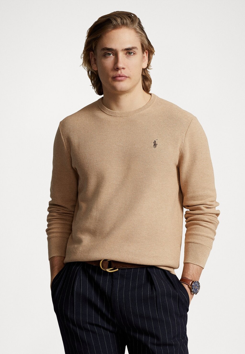 

Свитер Long Sleeve Polo Ralph Lauren, цвет camel melange