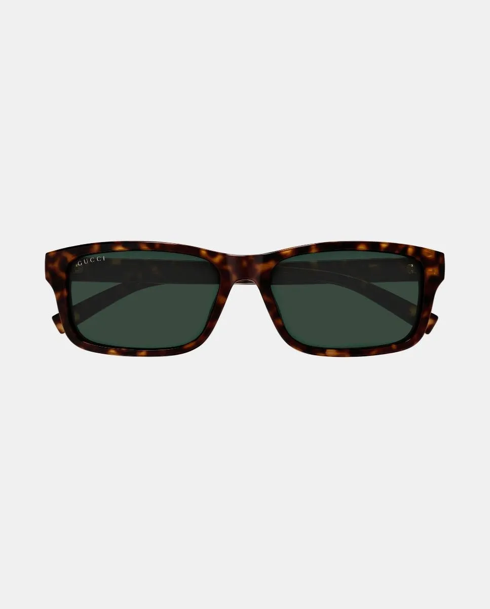 Прямоугольные мужские солнцезащитные очки из инъекционного материала Gucci, коричневый — фото 2