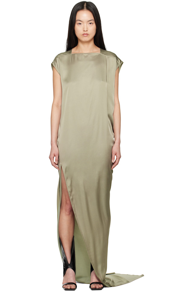 

Голливудское платье макси Edfu T Rick Owens, цвет celadon