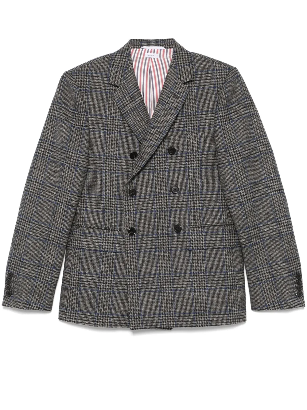

Шелковый пиджак в клетку Prince of Wales THOM BROWNE, серый