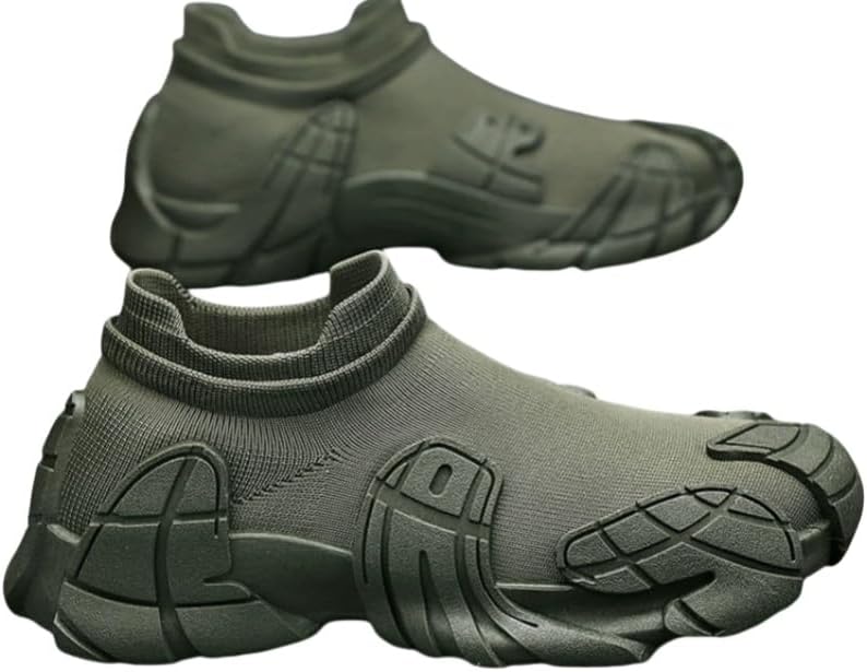 

Мужские модные спортивные кроссовки - стильные кэжуал обувь с контрастными цветами, с сетчатой дышащей тканью, резиновой подошвой и шнуровкой, для весны/лета Hoalox, зеленый