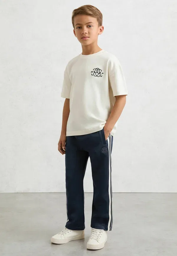 Спортивные штаны Foster monogram side stripe joggers tracksuit bottoms Reiss, темно-синий