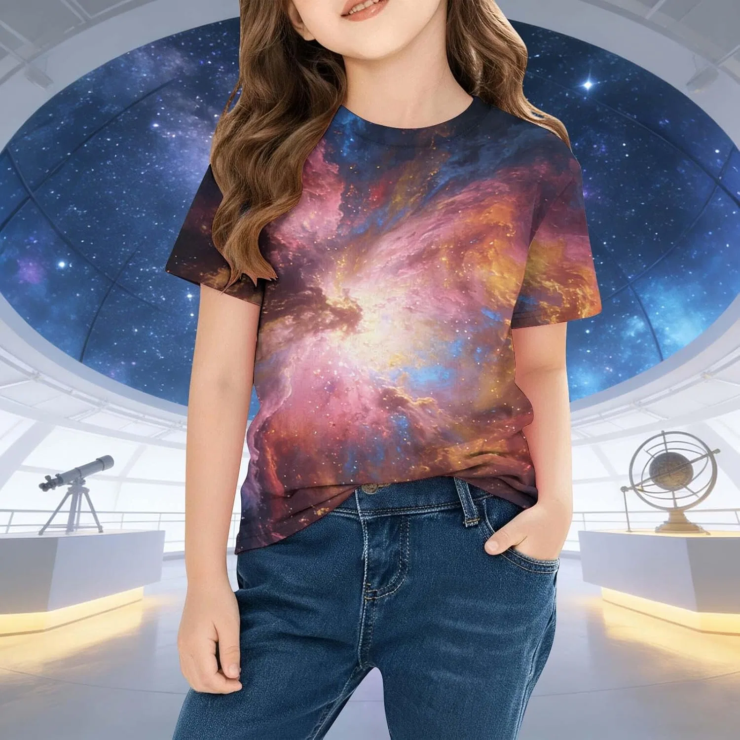 Футболка детская с принтом Starry Sky, Zzalalana, Multicolor12 — фото 3