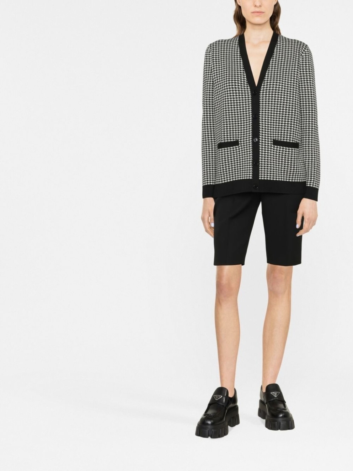 Ralph Lauren Collection однобортный кардиган в ломаную клетку, белый — фото 2
