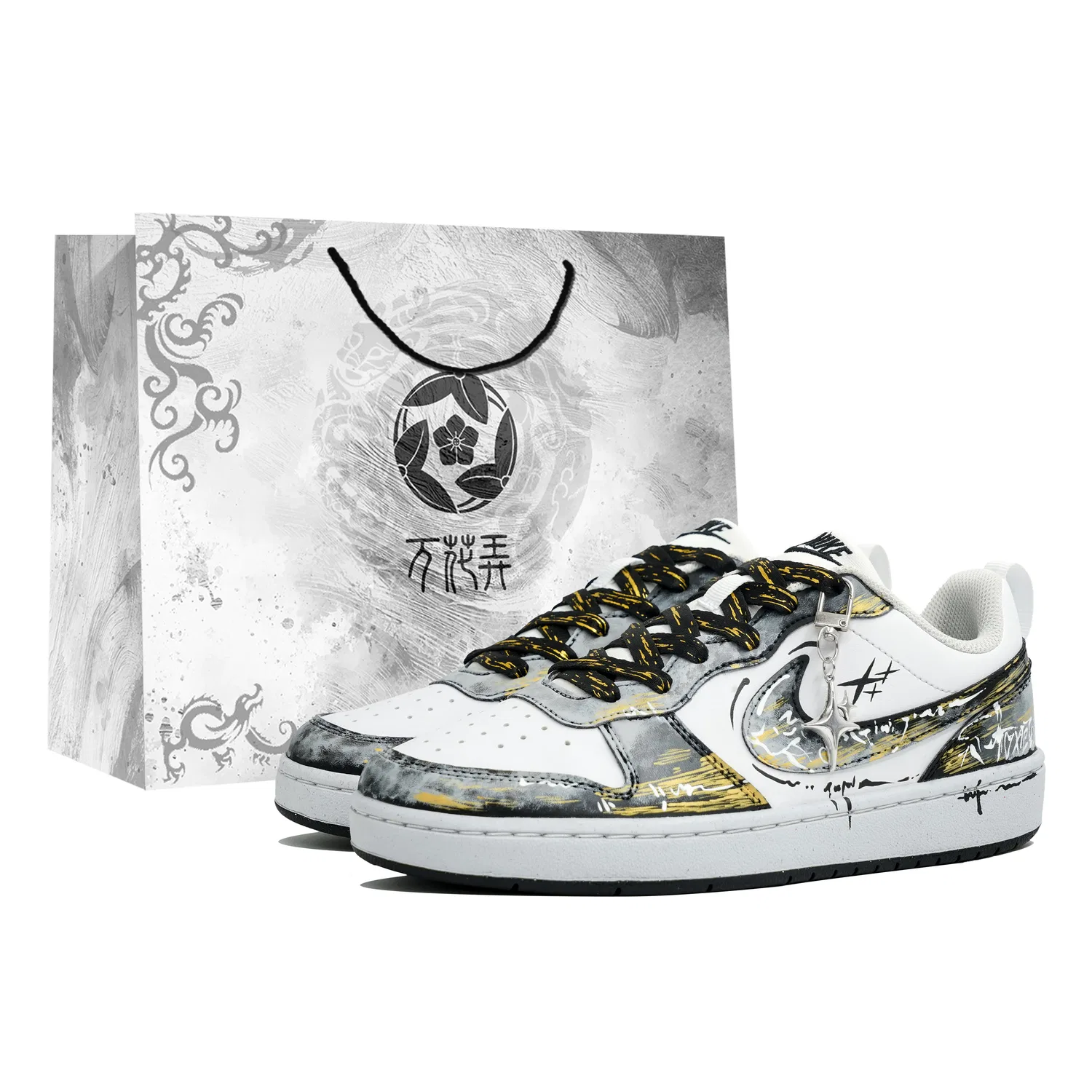 Кроссовки для скейтбординга Nike Court Borough Kaleidoscope Kids Black White