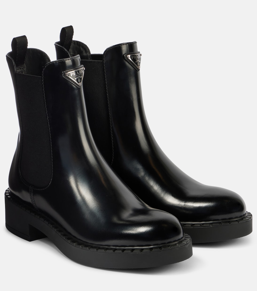 Кожаные челси Prada, черный