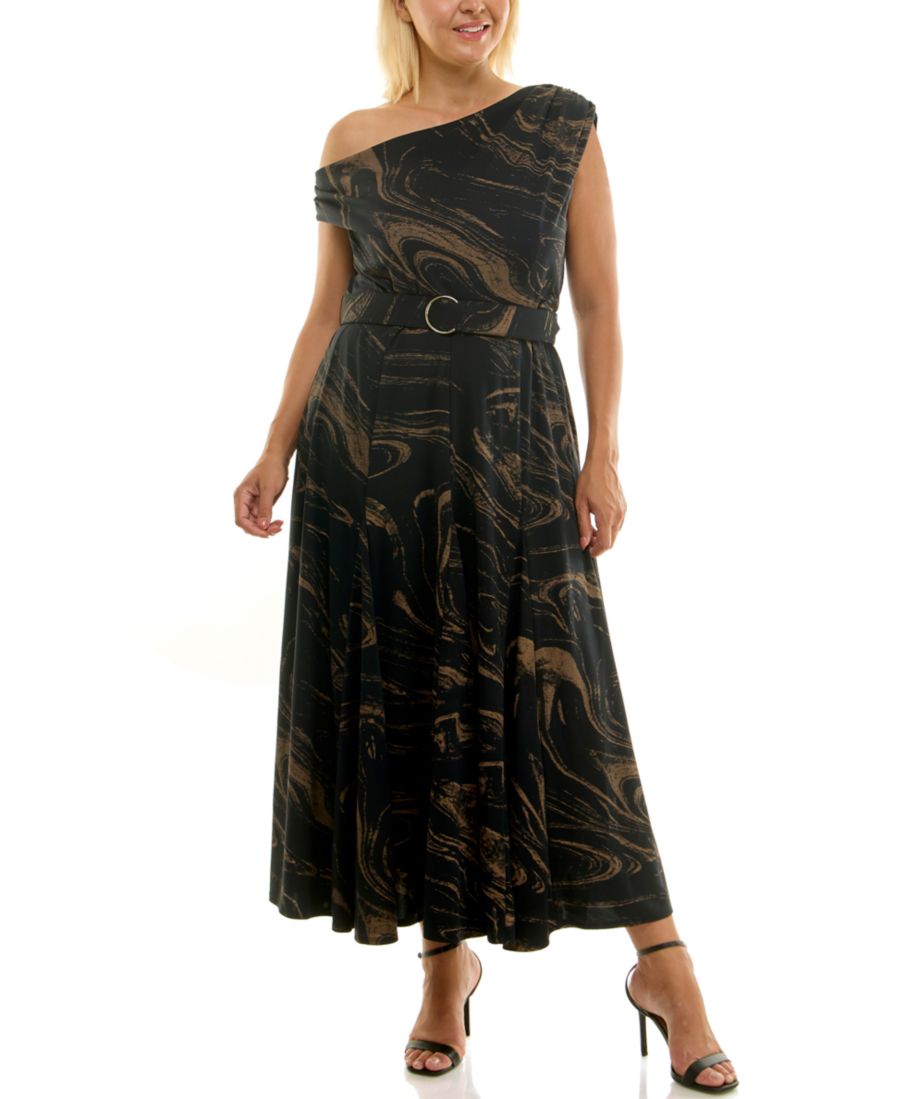 

Длинное платье большого размера с открытыми плечами и поясом Taylor, Black Bronze