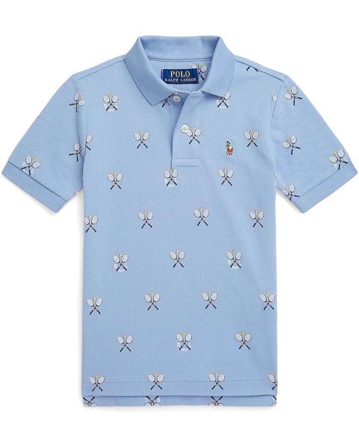 

Поло Polo Ralph Lauren Kids Tennis-Print Cotton Mesh Polo Shirt, цвет Mini Tennis Print