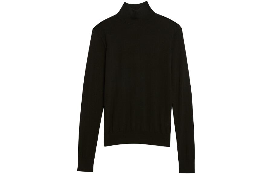 

Рибленый джемпер с воротником-водолазкой THEORY, черный