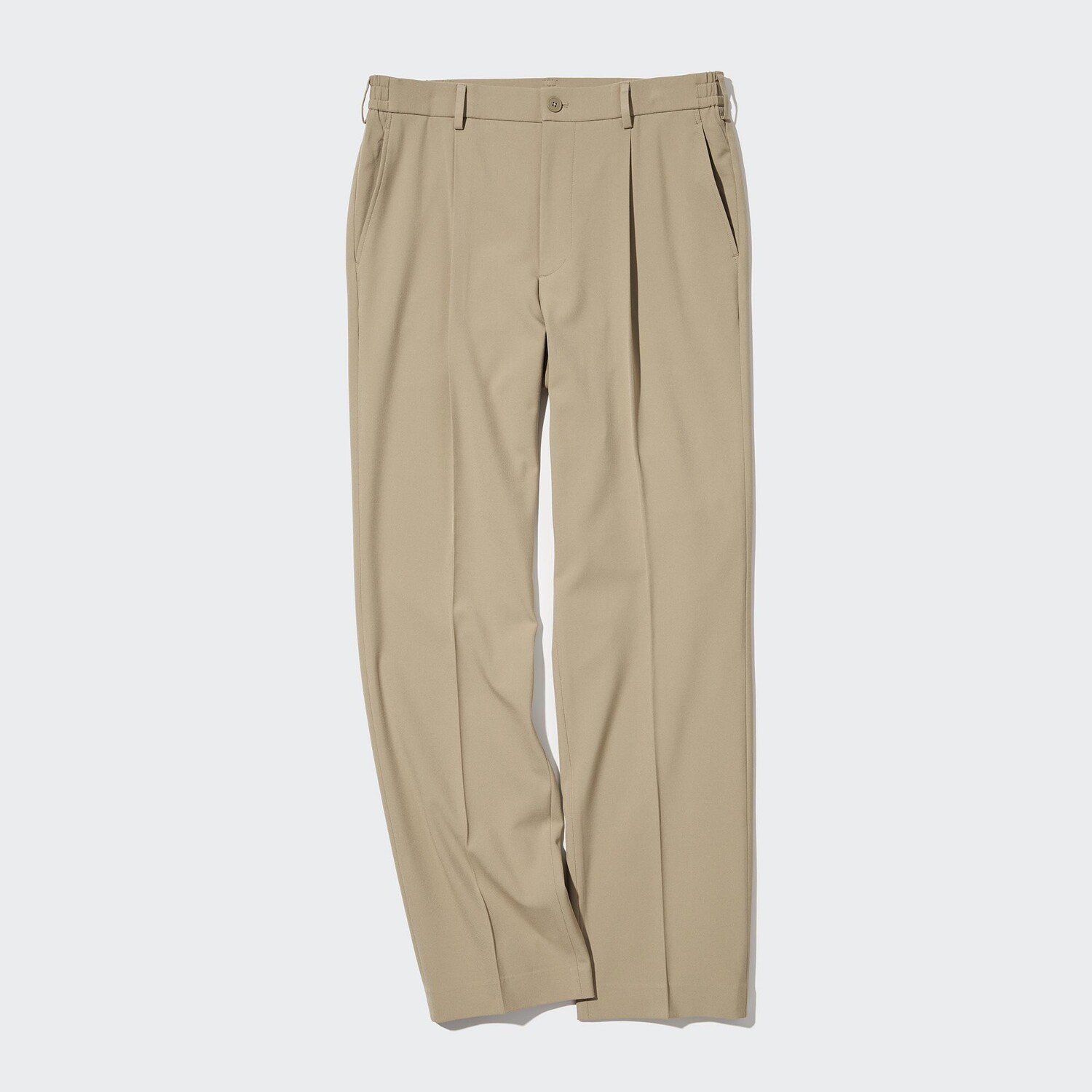 

Брюки UNIQLO широкие с защипами удлиненные, бежевый