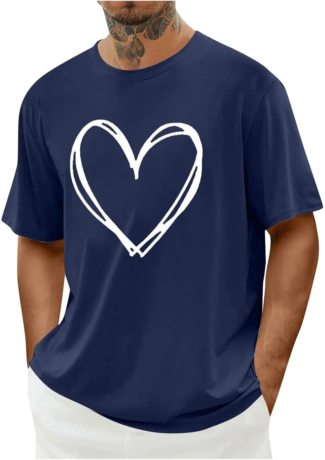 

Мужская футболка с принтом Valentine, короткий рукав, оверсайз