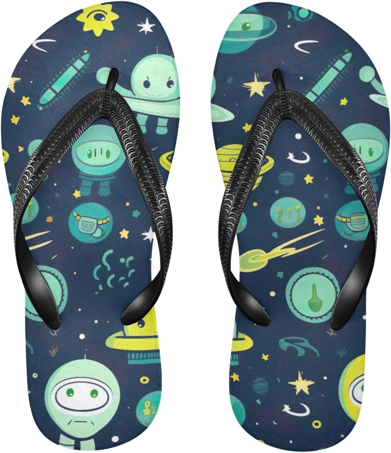 

Пляжные сандалии Space Aliens Planet Flip Flop для женщин и мужчин, летние повседневные шлепанцы для душа Kfbe