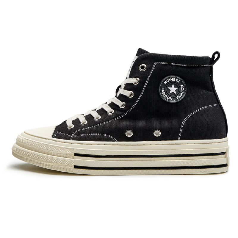 

Дышащие быстросохнущие классические полувысокие кроссовки на каблуке GOG, черные, высота: 6 см (увеличение роста)