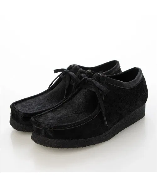 Мужские мокасины из кожи Clarks Wallabee чёрные — фото 4