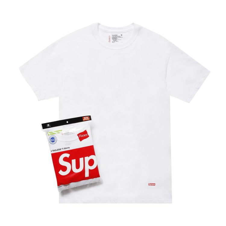 

Футболка Supreme x Hanes Tagless Tees (3 Pack) White, белый