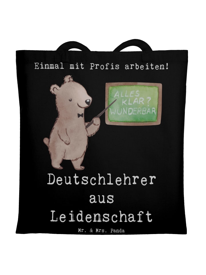 

Сумка Mr. & Mrs. Panda Tragetasche Deutschlehrer Leidenschaft mit Spruch, черный