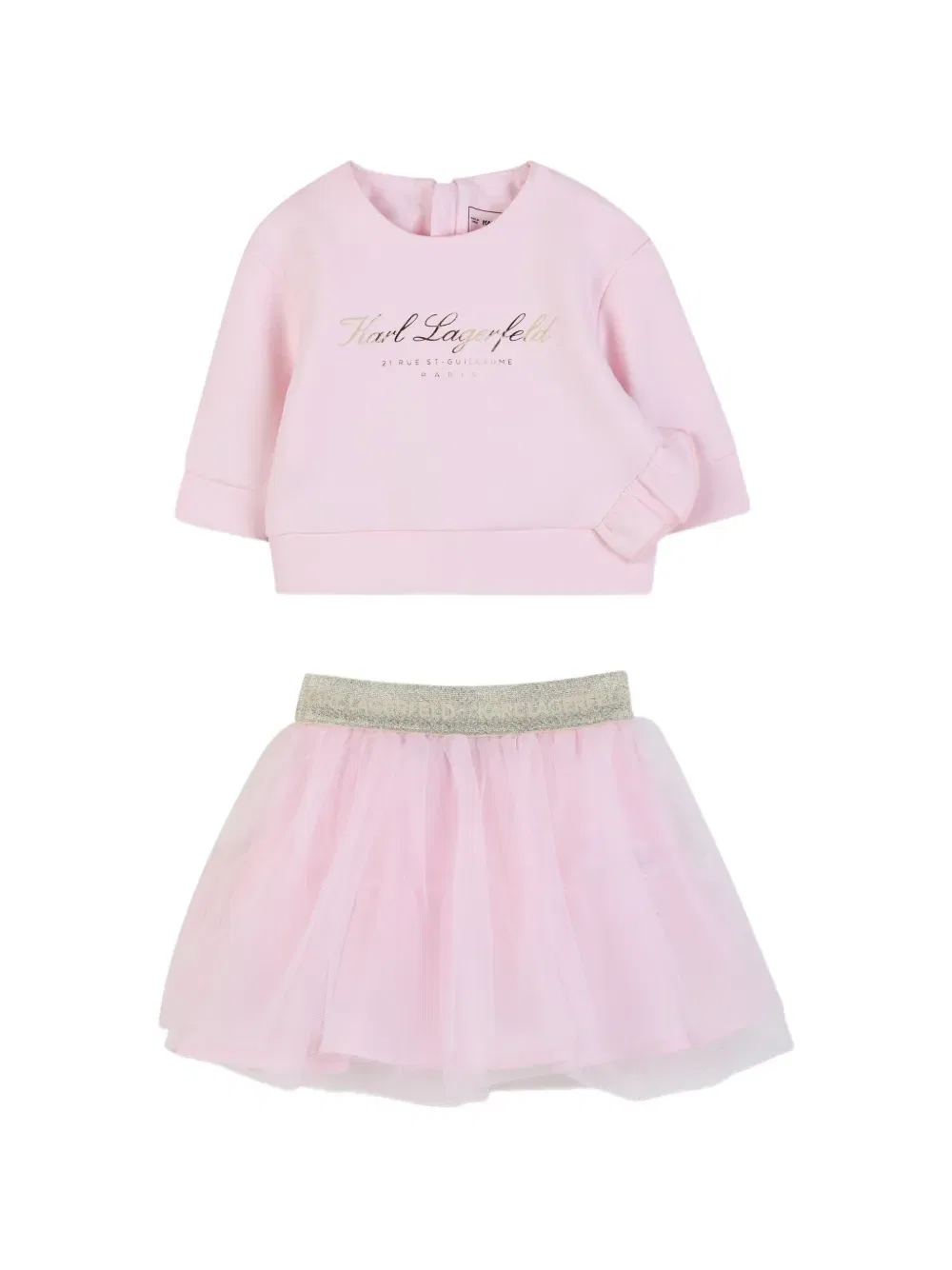 Комплект юбки с логотипом Karl Lagerfeld Kids, розовый