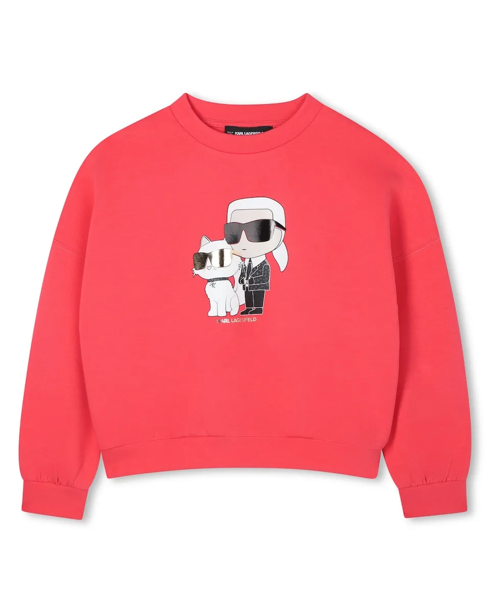

Красный детский свитшот с длинными рукавами Karl Lagerfeld Kids