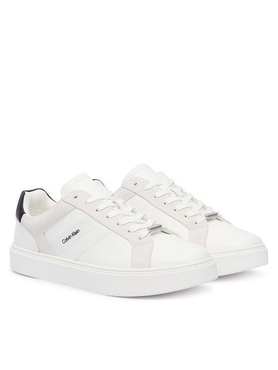 Кроссовки Classic Cupsole Laceup Tape Lth YM0YM01430 Calvin Klein, белый — фото 2