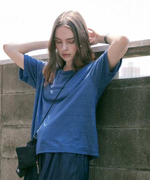 

Футболка базовая льняная RNA-N, индиго-синий