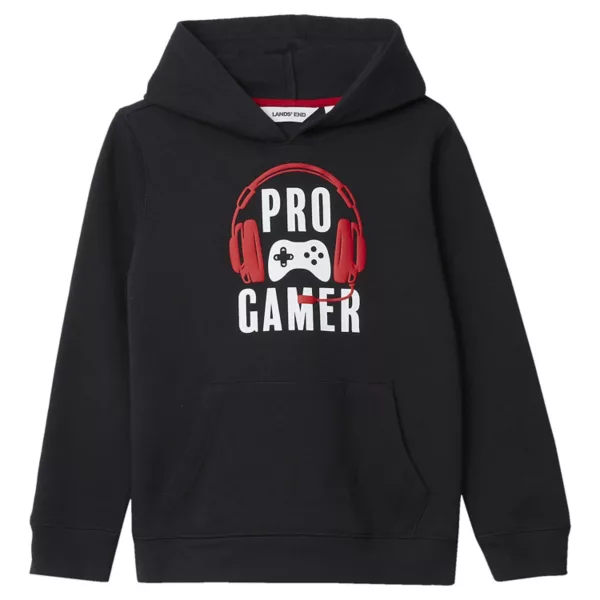 

Флисовая толстовка с капюшоном для мальчиков 2-20 лет Lands' End, цвет gamer red black