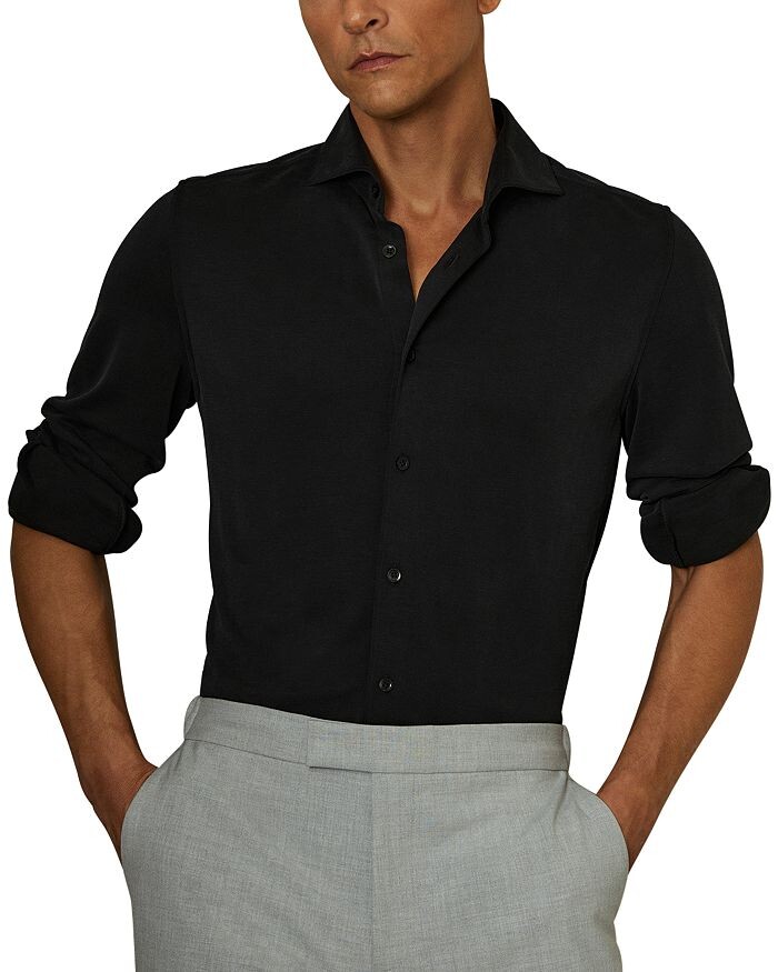 

Рубашка с длинным рукавом REISS Bobby, черный