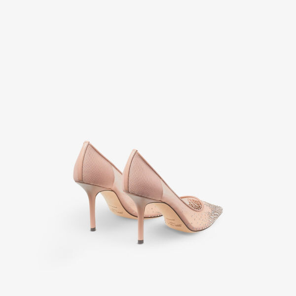 Туфли Love 85 на каблуке из сетки, украшенной кристаллами Jimmy Choo, розовый — фото 4
