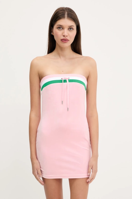 

Вельюровое платье-труба в полоску VELOUR STRIPE TUBE DRESS Juicy Couture, розовый