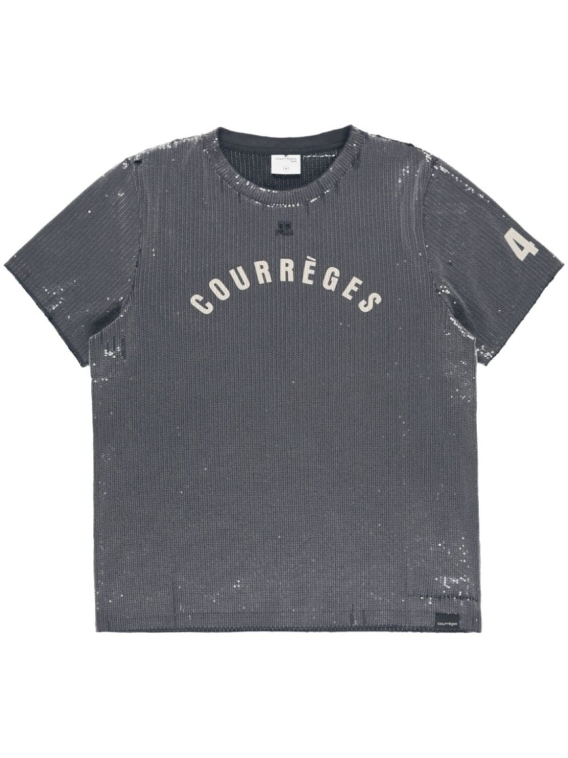

Courrèges вышитая потертая футболка, серый