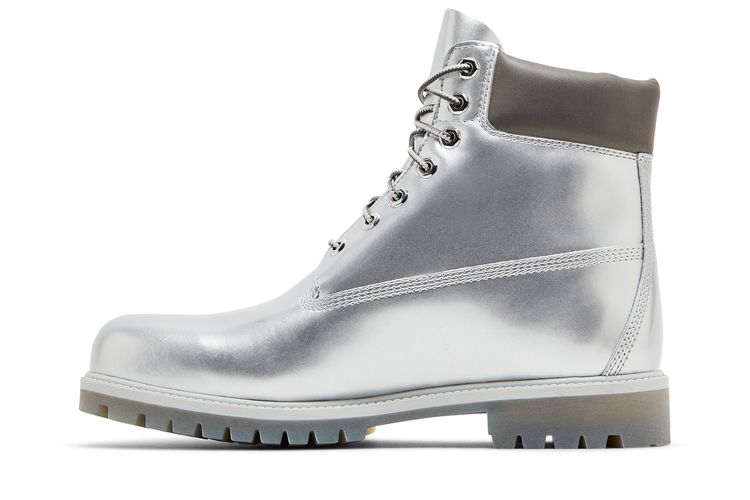 Мужские ботинки Timberland Veneda Carter x Premium кожаные средней высоты, серебряный — фото 3