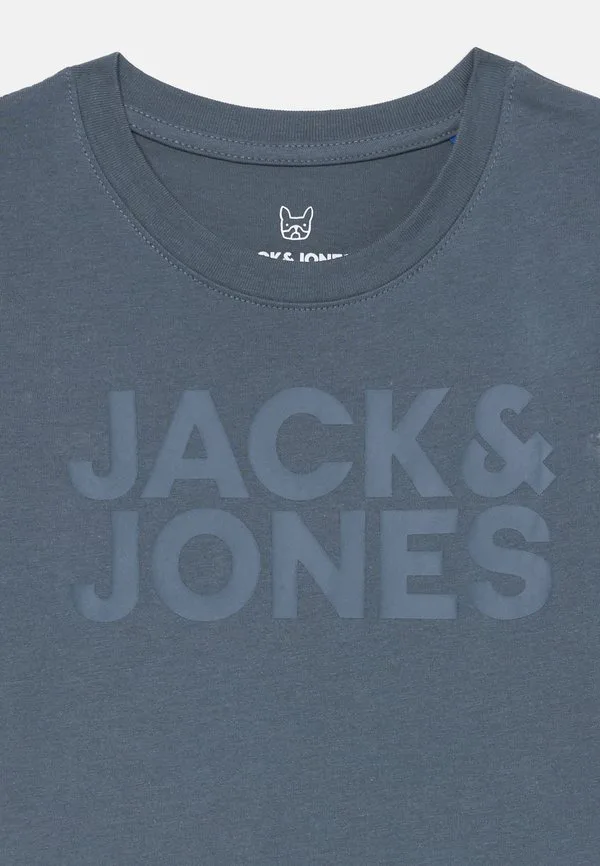 Футболка с логотипом jjecorp и принтом на воротнике. Jack & Jones Junior, Evergreen — фото 3