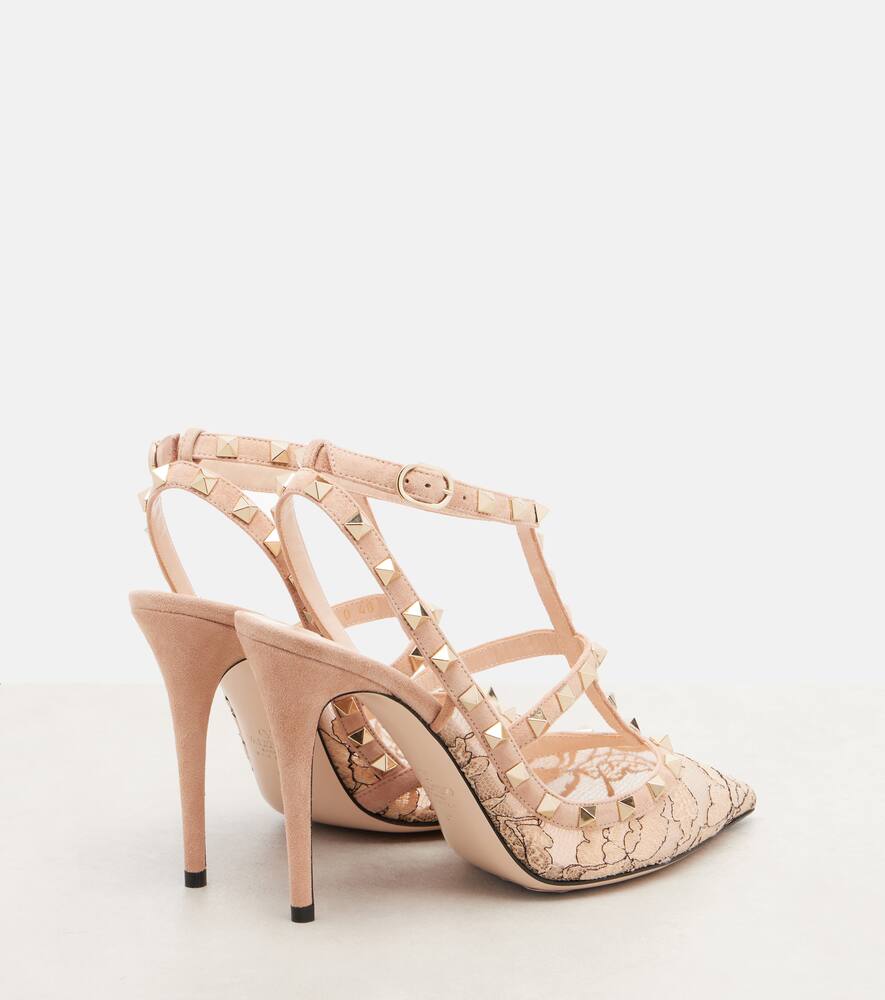 Туфли-лодочки Rockstud 100 из кожи со шнуровкой Valentino Garavani, Nero/Sorbet — фото 2